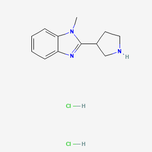 molecular formula C12H17Cl2N3 B6456790 1-methyl-2-(pyrrolidin-3-yl)-1H-1,3-benzodiazole dihydrochloride CAS No. 2548986-10-1