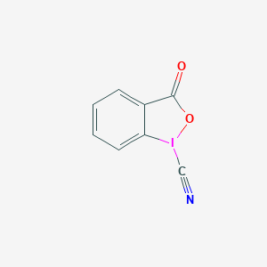 molecular formula C8H4INO2 B064568 1,2-Benziodoxole-1(3H)-carbonitrile, 3-oxo- CAS No. 172876-96-9