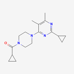 molecular formula C17H24N4O B6456805 4-(4-cyclopropanecarbonylpiperazin-1-yl)-2-cyclopropyl-5,6-dimethylpyrimidine CAS No. 2549048-40-8