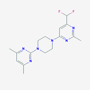 molecular formula C16H20F2N6 B6456853 4-(difluoromethyl)-6-[4-(4,6-dimethylpyrimidin-2-yl)piperazin-1-yl]-2-methylpyrimidine CAS No. 2549026-32-4
