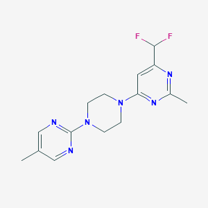 molecular formula C15H18F2N6 B6456872 4-(difluoromethyl)-2-methyl-6-[4-(5-methylpyrimidin-2-yl)piperazin-1-yl]pyrimidine CAS No. 2549016-53-5