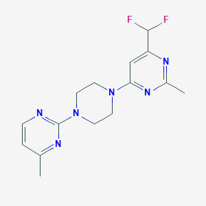 molecular formula C15H18F2N6 B6456879 4-(difluoromethyl)-2-methyl-6-[4-(4-methylpyrimidin-2-yl)piperazin-1-yl]pyrimidine CAS No. 2549007-90-9