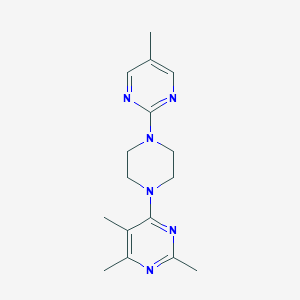 molecular formula C16H22N6 B6456891 2,4,5-trimethyl-6-[4-(5-methylpyrimidin-2-yl)piperazin-1-yl]pyrimidine CAS No. 2549026-39-1