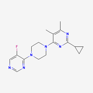 molecular formula C17H21FN6 B6456896 2-cyclopropyl-4-[4-(5-fluoropyrimidin-4-yl)piperazin-1-yl]-5,6-dimethylpyrimidine CAS No. 2548976-01-6