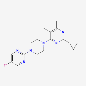molecular formula C17H21FN6 B6456902 2-cyclopropyl-4-[4-(5-fluoropyrimidin-2-yl)piperazin-1-yl]-5,6-dimethylpyrimidine CAS No. 2549024-06-6