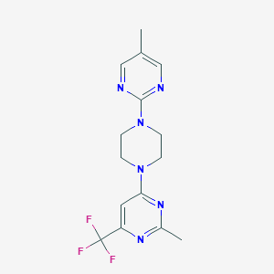 molecular formula C15H17F3N6 B6456905 2-methyl-4-[4-(5-methylpyrimidin-2-yl)piperazin-1-yl]-6-(trifluoromethyl)pyrimidine CAS No. 2549026-45-9