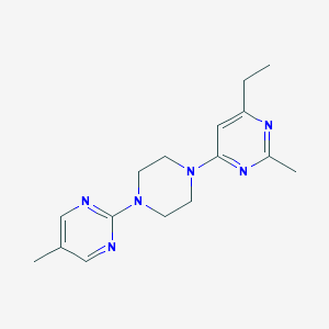 molecular formula C16H22N6 B6456907 4-ethyl-2-methyl-6-[4-(5-methylpyrimidin-2-yl)piperazin-1-yl]pyrimidine CAS No. 2549030-50-2