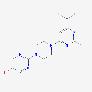 molecular formula C14H15F3N6 B6456912 4-(difluoromethyl)-6-[4-(5-fluoropyrimidin-2-yl)piperazin-1-yl]-2-methylpyrimidine CAS No. 2549006-34-8