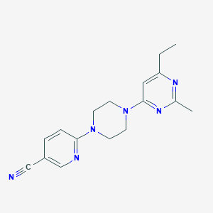 molecular formula C17H20N6 B6456922 6-[4-(6-ethyl-2-methylpyrimidin-4-yl)piperazin-1-yl]pyridine-3-carbonitrile CAS No. 2549030-40-0