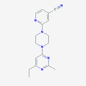 molecular formula C17H20N6 B6456928 2-[4-(6-ethyl-2-methylpyrimidin-4-yl)piperazin-1-yl]pyridine-4-carbonitrile CAS No. 2548993-56-0