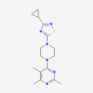 molecular formula C16H22N6S B6456934 4-[4-(3-cyclopropyl-1,2,4-thiadiazol-5-yl)piperazin-1-yl]-2,5,6-trimethylpyrimidine CAS No. 2549016-82-0