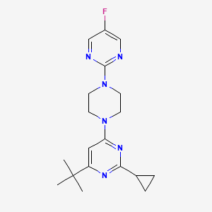 molecular formula C19H25FN6 B6456958 4-tert-butyl-2-cyclopropyl-6-[4-(5-fluoropyrimidin-2-yl)piperazin-1-yl]pyrimidine CAS No. 2549012-32-8