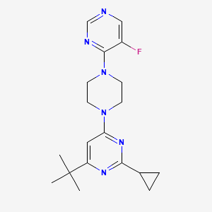 molecular formula C19H25FN6 B6456963 4-tert-butyl-2-cyclopropyl-6-[4-(5-fluoropyrimidin-4-yl)piperazin-1-yl]pyrimidine CAS No. 2549047-05-2