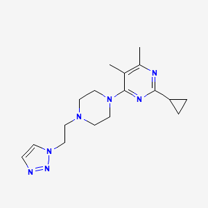 molecular formula C17H25N7 B6456971 2-cyclopropyl-4,5-dimethyl-6-{4-[2-(1H-1,2,3-triazol-1-yl)ethyl]piperazin-1-yl}pyrimidine CAS No. 2549049-42-3