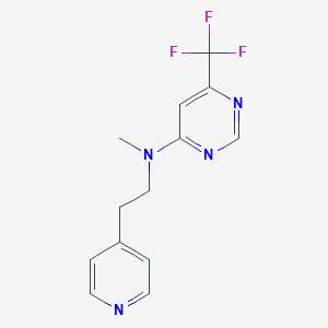 molecular formula C13H13F3N4 B6456994 N-methyl-N-[2-(pyridin-4-yl)ethyl]-6-(trifluoromethyl)pyrimidin-4-amine CAS No. 2549021-86-3