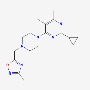 molecular formula C17H24N6O B6457003 2-cyclopropyl-4,5-dimethyl-6-{4-[(3-methyl-1,2,4-oxadiazol-5-yl)methyl]piperazin-1-yl}pyrimidine CAS No. 2549066-06-8