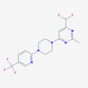 molecular formula C16H16F5N5 B6457014 4-(difluoromethyl)-2-methyl-6-{4-[5-(trifluoromethyl)pyridin-2-yl]piperazin-1-yl}pyrimidine CAS No. 2549005-11-8
