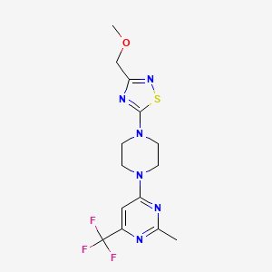 molecular formula C14H17F3N6OS B6457028 4-{4-[3-(methoxymethyl)-1,2,4-thiadiazol-5-yl]piperazin-1-yl}-2-methyl-6-(trifluoromethyl)pyrimidine CAS No. 2549011-33-6