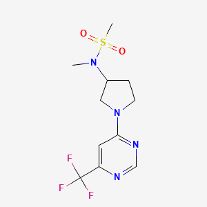 molecular formula C11H15F3N4O2S B6457046 N-methyl-N-{1-[6-(trifluoromethyl)pyrimidin-4-yl]pyrrolidin-3-yl}methanesulfonamide CAS No. 2549047-20-1