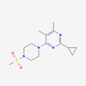 molecular formula C14H22N4O2S B6457047 2-cyclopropyl-4-(4-methanesulfonylpiperazin-1-yl)-5,6-dimethylpyrimidine CAS No. 2549019-19-2