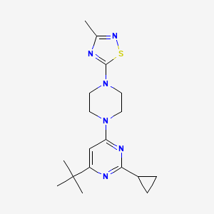 molecular formula C18H26N6S B6457061 4-tert-butyl-2-cyclopropyl-6-[4-(3-methyl-1,2,4-thiadiazol-5-yl)piperazin-1-yl]pyrimidine CAS No. 2549000-38-4