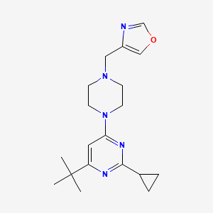 molecular formula C19H27N5O B6457071 4-tert-butyl-2-cyclopropyl-6-{4-[(1,3-oxazol-4-yl)methyl]piperazin-1-yl}pyrimidine CAS No. 2549018-94-0