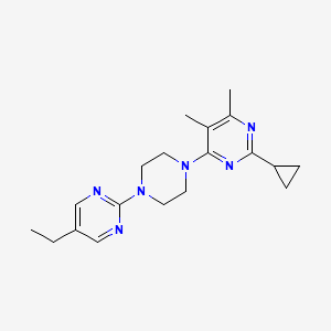 molecular formula C19H26N6 B6457073 2-cyclopropyl-4-[4-(5-ethylpyrimidin-2-yl)piperazin-1-yl]-5,6-dimethylpyrimidine CAS No. 2549021-94-3