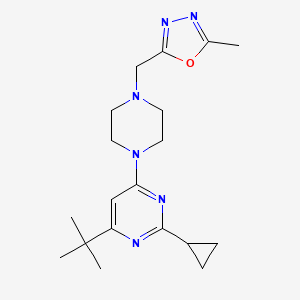 molecular formula C19H28N6O B6457077 4-tert-butyl-2-cyclopropyl-6-{4-[(5-methyl-1,3,4-oxadiazol-2-yl)methyl]piperazin-1-yl}pyrimidine CAS No. 2549047-41-6