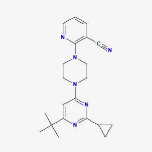 molecular formula C21H26N6 B6457095 2-[4-(6-tert-butyl-2-cyclopropylpyrimidin-4-yl)piperazin-1-yl]pyridine-3-carbonitrile CAS No. 2549022-14-0