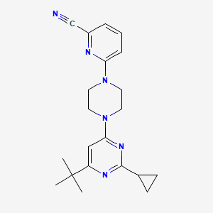molecular formula C21H26N6 B6457127 6-[4-(6-tert-butyl-2-cyclopropylpyrimidin-4-yl)piperazin-1-yl]pyridine-2-carbonitrile CAS No. 2549034-30-0