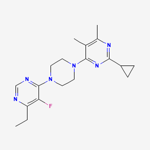 molecular formula C19H25FN6 B6457130 2-cyclopropyl-4-[4-(6-ethyl-5-fluoropyrimidin-4-yl)piperazin-1-yl]-5,6-dimethylpyrimidine CAS No. 2549028-53-5