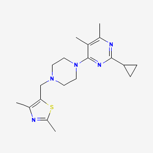 molecular formula C19H27N5S B6457137 2-cyclopropyl-4-{4-[(2,4-dimethyl-1,3-thiazol-5-yl)methyl]piperazin-1-yl}-5,6-dimethylpyrimidine CAS No. 2549014-70-0