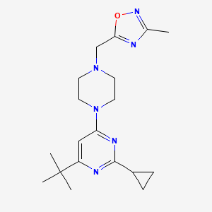 molecular formula C19H28N6O B6457165 4-tert-butyl-2-cyclopropyl-6-{4-[(3-methyl-1,2,4-oxadiazol-5-yl)methyl]piperazin-1-yl}pyrimidine CAS No. 2549032-57-5