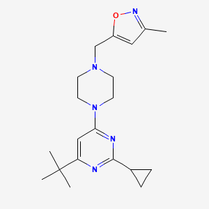 molecular formula C20H29N5O B6457195 4-tert-butyl-2-cyclopropyl-6-{4-[(3-methyl-1,2-oxazol-5-yl)methyl]piperazin-1-yl}pyrimidine CAS No. 2548975-32-0