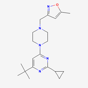 molecular formula C20H29N5O B6457198 4-tert-butyl-2-cyclopropyl-6-{4-[(5-methyl-1,2-oxazol-3-yl)methyl]piperazin-1-yl}pyrimidine CAS No. 2549041-52-1