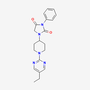 molecular formula C20H23N5O2 B6457261 1-[1-(5-ethylpyrimidin-2-yl)piperidin-4-yl]-3-phenylimidazolidine-2,4-dione CAS No. 2549021-83-0