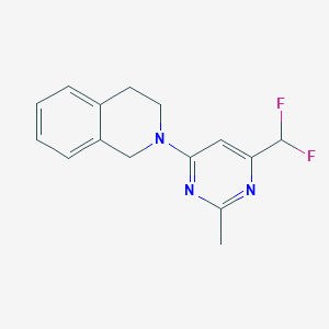molecular formula C15H15F2N3 B6457277 2-[6-(difluoromethyl)-2-methylpyrimidin-4-yl]-1,2,3,4-tetrahydroisoquinoline CAS No. 2549039-09-8