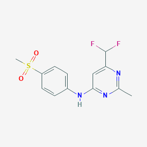molecular formula C13H13F2N3O2S B6457314 6-(difluoromethyl)-N-(4-methanesulfonylphenyl)-2-methylpyrimidin-4-amine CAS No. 2549040-75-5