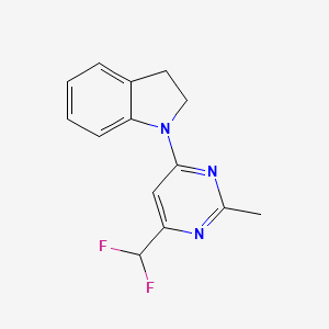 molecular formula C14H13F2N3 B6457327 1-[6-(difluoromethyl)-2-methylpyrimidin-4-yl]-2,3-dihydro-1H-indole CAS No. 2548988-17-4
