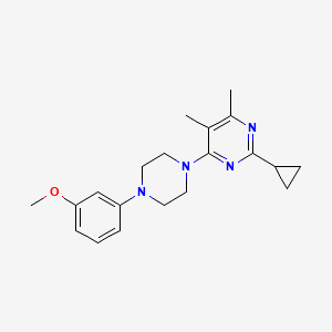 molecular formula C20H26N4O B6457347 2-cyclopropyl-4-[4-(3-methoxyphenyl)piperazin-1-yl]-5,6-dimethylpyrimidine CAS No. 2548987-79-5