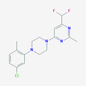 molecular formula C17H19ClF2N4 B6457354 4-[4-(5-chloro-2-methylphenyl)piperazin-1-yl]-6-(difluoromethyl)-2-methylpyrimidine CAS No. 2549042-60-4