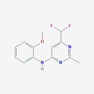 molecular formula C13H13F2N3O B6457384 6-(difluoromethyl)-N-(2-methoxyphenyl)-2-methylpyrimidin-4-amine CAS No. 2548994-98-3