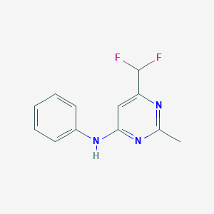 molecular formula C12H11F2N3 B6457392 6-(difluoromethyl)-2-methyl-N-phenylpyrimidin-4-amine CAS No. 2548979-82-2