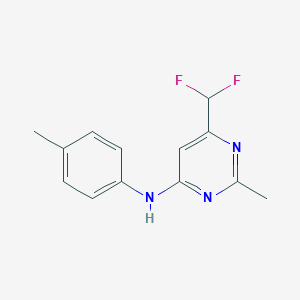 molecular formula C13H13F2N3 B6457402 6-(difluoromethyl)-2-methyl-N-(4-methylphenyl)pyrimidin-4-amine CAS No. 2548998-64-5