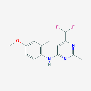 molecular formula C14H15F2N3O B6457417 6-(difluoromethyl)-N-(4-methoxy-2-methylphenyl)-2-methylpyrimidin-4-amine CAS No. 2549041-27-0