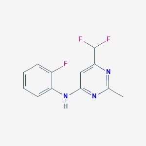 molecular formula C12H10F3N3 B6457420 6-(difluoromethyl)-N-(2-fluorophenyl)-2-methylpyrimidin-4-amine CAS No. 2549029-30-1