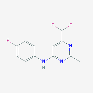 molecular formula C12H10F3N3 B6457422 6-(difluoromethyl)-N-(4-fluorophenyl)-2-methylpyrimidin-4-amine CAS No. 2548996-09-2