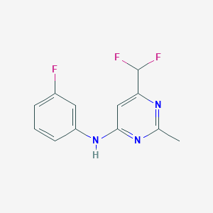 molecular formula C12H10F3N3 B6457430 6-(difluoromethyl)-N-(3-fluorophenyl)-2-methylpyrimidin-4-amine CAS No. 2549041-38-3