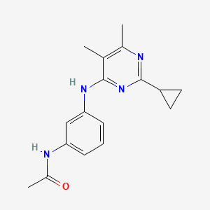 molecular formula C17H20N4O B6457443 N-{3-[(2-cyclopropyl-5,6-dimethylpyrimidin-4-yl)amino]phenyl}acetamide CAS No. 2549005-56-1