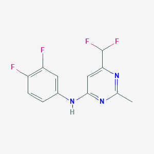 molecular formula C12H9F4N3 B6457444 6-(difluoromethyl)-N-(3,4-difluorophenyl)-2-methylpyrimidin-4-amine CAS No. 2549022-97-9
